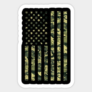 Camo American Flag Usa Camouflage Patriotic American Flag Sticker